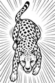 Free Cheetah Coloring Page - Fast Spotted Big Cat Running (Printable PDF)
