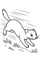 Free Weasel Coloring Page - Fast Running Weasel in Meadow (Printable PDF)