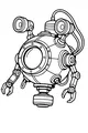 Free Robot Coloring Page - Spherical Buddy Bot With Claw Arms (Printable PDF)