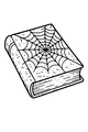 Free Halloween Spellbook Coloring Page - Spiderweb Cover (Printable PDF)
