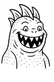 Free Monster Coloring Page - Big Grin Spiky Creature (Printable PDF)
