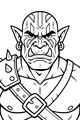 Free Ogre Coloring Page - Spiky-Shoulder Warrior Portrait (Printable PDF)