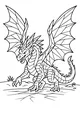 Free Dragon Coloring Page - Spiky Guardian on Rocky Cliffs (Printable PDF)