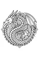 Free Dragon Coloring Page - Intricate Spiral Mandala Dragon (Printable PDF)