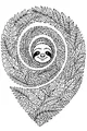 Free Sloth Coloring Page - Peekaboo in Leafy Jungle Spiral (Printable PDF)