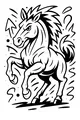Free Horse Coloring Page - Spirited Rearing Stallion (Printable PDF)