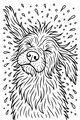 Free Dog Coloring Page - Fluffy Wet Pup Shaking Off Water (Printable PDF)