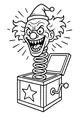 Free Halloween Clown Coloring Page - Spooky Jack-in-the-Box Surprise (Printable PDF)