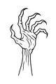 Free Monster Hand Coloring Page - Spooky Clawed Zombie Arm (Printable PDF)