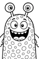 Free Monster Coloring Page - Friendly Spotted Alien With Big Eyes (Printable PDF)
