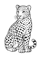 Free Leopard Coloring Page - Calm Spotted Cat Sitting (Printable PDF)