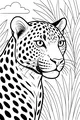 Free Leopard Coloring Page - Calm Big Cat in Tall Grass (Printable PDF)