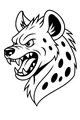 Free Hyena Coloring Page - Spotted Cartoon Head With Big Teeth (Printable PDF)