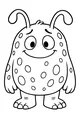 Free Monster Coloring Page - Spotty Grinning Creature With Antennae (Printable PDF)