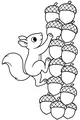 Free Squirrel Coloring Page - Climbing Tall Acorn Mountain (Printable PDF)