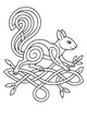 Free Squirrel Coloring Page - Spiraled Tail on Magical Branches (Printable PDF)