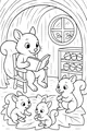 Free Squirrel Coloring Page - Cozy Treehouse Storytime (Printable PDF)