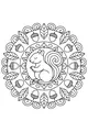 Free Squirrel Coloring Page - Cartoon Mandala Forest Scene (Printable PDF)