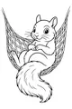 Free Squirrel Coloring Page - Relaxing in a Sunny Hammock (Printable PDF)