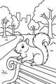 Free Squirrel Coloring Page - Fluffy Visitor in a City Park (Printable PDF)
