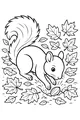 Free Squirrel Coloring Page - Autumn Nut Finder in Maple Leaves (Printable PDF)