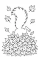Free Squirrel Coloring Page - Diving Into Autumn Leaves (Printable PDF)