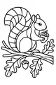 Free Squirrel Coloring Page - Acorn Snack in the Oak Tree (Printable PDF)