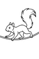 Free Squirrel Coloring Page - Bushy-Tailed Balancing on a Branch (Printable PDF)
