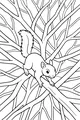 Free Squirrel Coloring Page - Curious Squirrel on Forest Branch (Printable PDF)