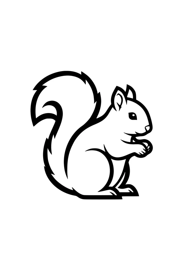 Free Squirrel Coloring Page - Cartoon Squirrel With Acorn (Printable PDF)