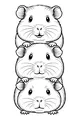 Free Guinea Pig Coloring Page - Three Guinea Pig Stack Tower (Printable PDF)