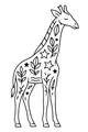 Free Giraffe Coloring Page - Dreamy Stars and Leafy Patterns (Printable PDF)