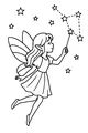 Free Fairy Coloring Page - Star-Mapper in Night Sky (Printable PDF)