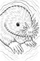 Free Star-Nosed Mole Coloring Page - Burrowing in Muddy Underground Tunnel (Printable PDF)