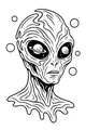Free Alien Coloring Page - Gentle Stargazer Portrait With Planet Eyes (Printable PDF)