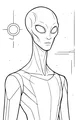Free Alien Coloring Page - Tall Stargazer In Geometric Spacesuit (Printable PDF)