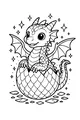 Free Baby Dragon Coloring Page - Starlight Hatchling From Scaly Egg (Printable PDF)