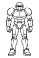 Free Robot Android Coloring Page - Armored Starport Guardian (Printable PDF)