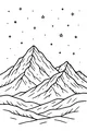 Free Christmas Night Coloring Page - Starry Mountain Landscape (Printable PDF)