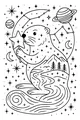 Free Beaver Coloring Page - Magical Starry Night Adventure (Printable PDF)