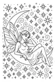 Free Fairy Coloring Page - Starry Crescent Moon Bedtime Scene (Printable PDF)