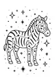 Free Zebra Coloring Page - Starry Night Constellation Stripes (Printable PDF)