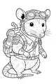 Free Opossum Coloring Page - Steampunk Explorer With Goggles (Printable PDF)