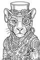 Free Panther Coloring Page - Steampunk Engineer in Steam City (Printable PDF)