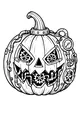 Free Steampunk Pumpkin Coloring Page - Mechanical Jack-O-Lantern With Gears (Printable PDF)