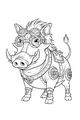 Free Warthog Coloring Page - Steampunk Cartoon With Goggles (Printable PDF)