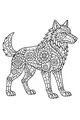 Free Wolf Coloring Page - Steampunk Mechanical Gear-Heart Wolf (Printable PDF)