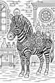 Free Zebra Coloring Page - Steampunk Inventor Workshop (Printable PDF)