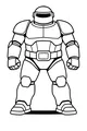 Free Robot Android Coloring Page - Armored Guard Front View (Printable PDF)