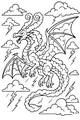 Free Dragon Coloring Page - Storm-Cloud Dragon in Thunderstorm (Printable PDF)